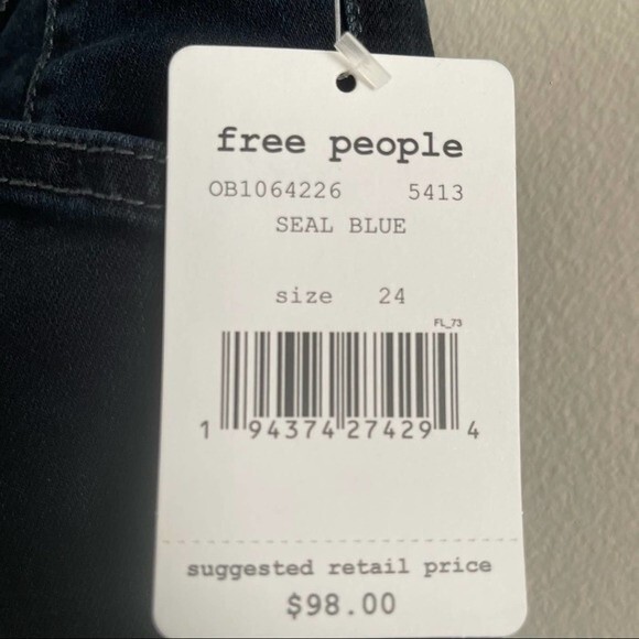 Free People Ivy Mid Rise Skinny Jeans Size 24 - Picture 3 of 14